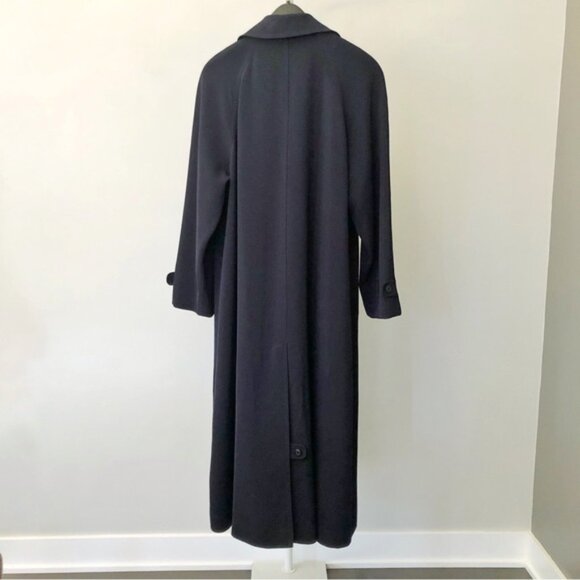 Vintage 90s Oversized Minimalist Navy Baggy Long Jacket Trench Coat. Large - Picture 3 of 10